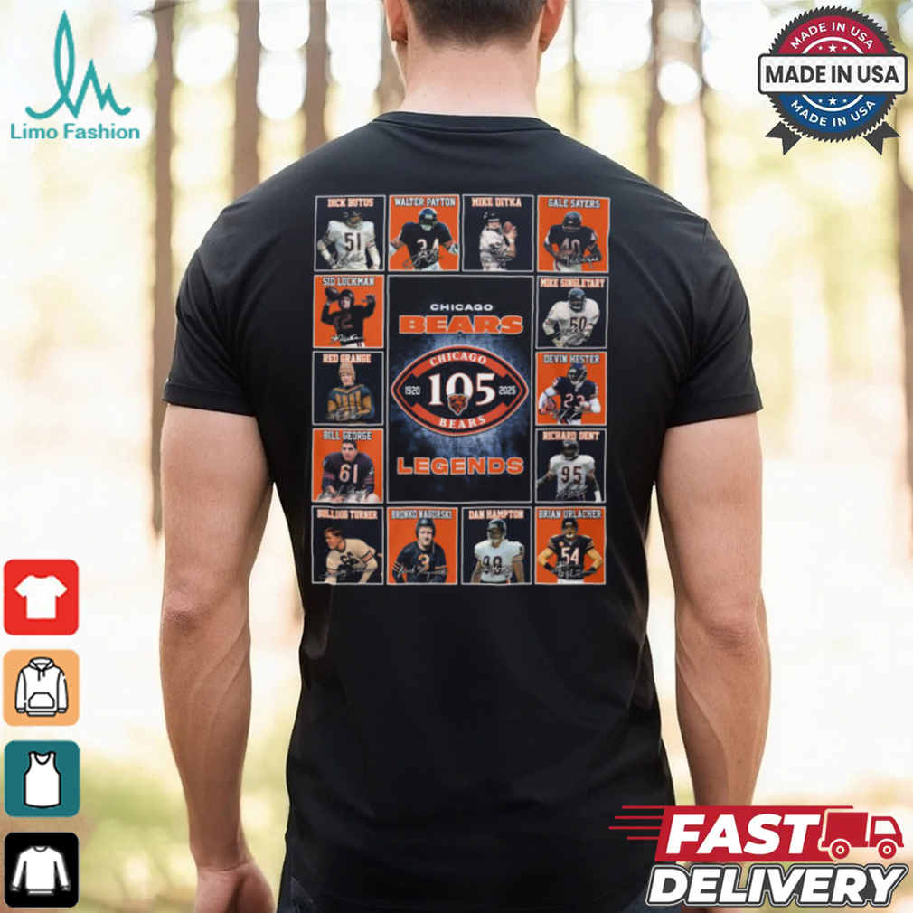 Chicago Bears 1920 2025 Legends 105 Years Shirt Chicago Bears 1920 2025 Legends 105 Years Shirt