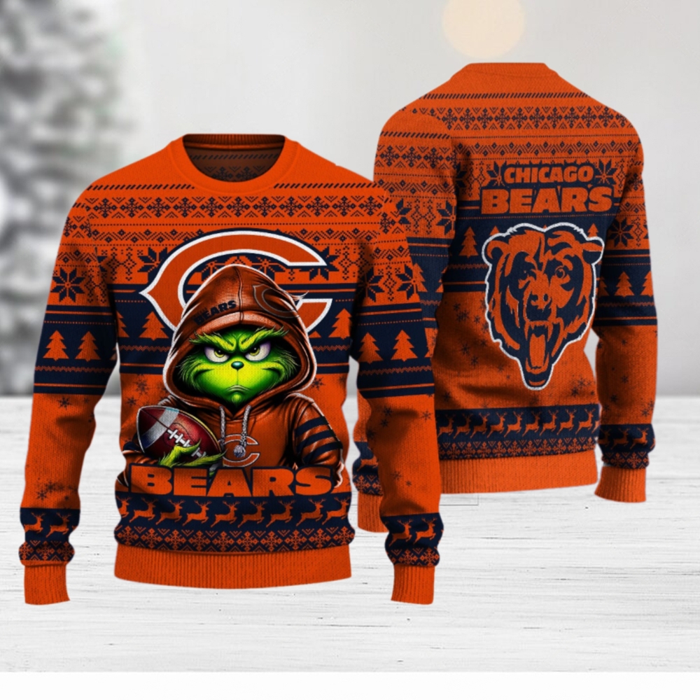 Chicago Bears Christmas Grinch Knitted Sweater Chicago Bears Christmas Grinch Knitted Sweater