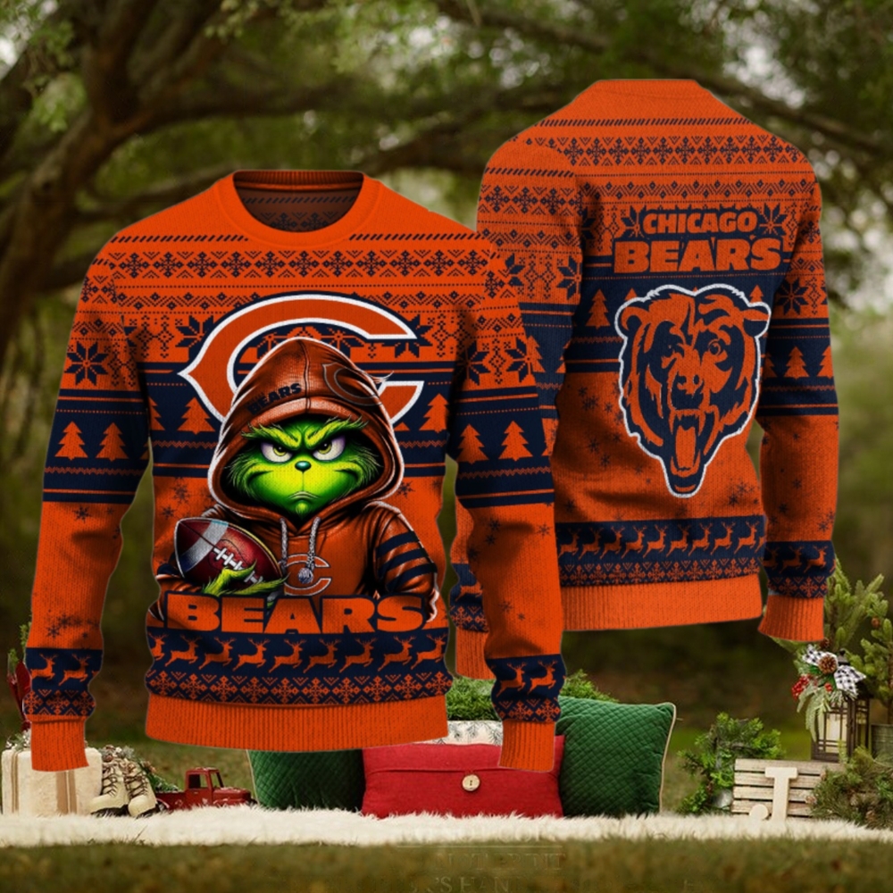Chicago Bears Christmas Grinch Knitted Sweater Chicago Bears Christmas Grinch Knitted Sweater