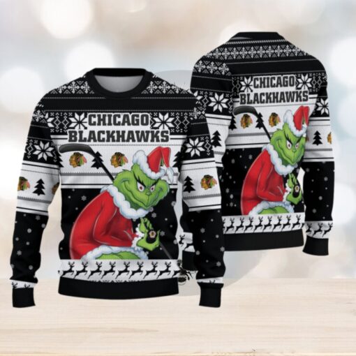 Chicago Blackhawks Grinch Christmas Ugly Sweater