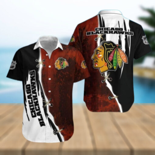 Chicago Blackhawks Rugged Split Hawaiian Shirt