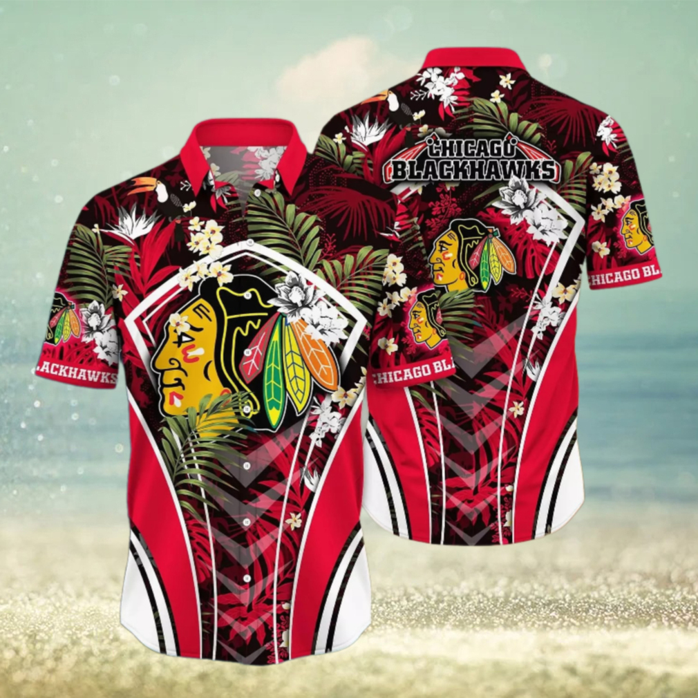 Chicago Blackhawks Tropical Fusion Hawaiian Shirt Chicago Blackhawks Tropical Fusion Hawaiian Shirt