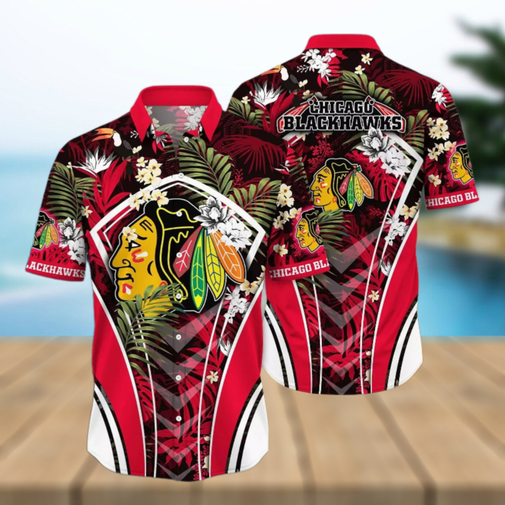 Chicago Blackhawks Tropical Fusion Hawaiian Shirt Chicago Blackhawks Tropical Fusion Hawaiian Shirt