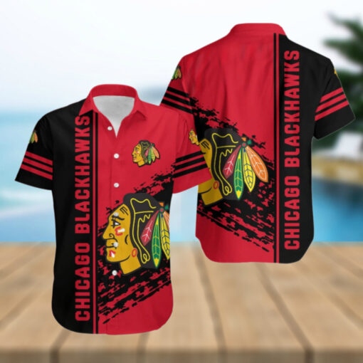Chicago Blackhawks Urban Stripe Hawaiian Shirt