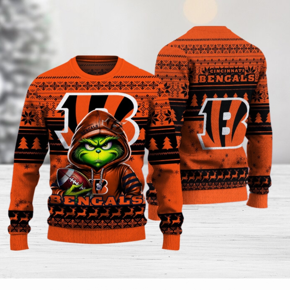 Cincinnati Bengals Christmas Grinch Knitted Sweater Cincinnati Bengals Christmas Grinch Knitted Sweater