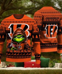 Cincinnati Bengals Christmas Grinch Knitted Sweater