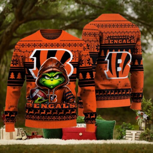 Cincinnati Bengals Christmas Grinch Knitted Sweater