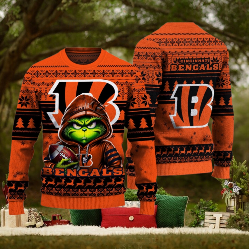 Cincinnati Bengals Christmas Grinch Knitted Sweater Cincinnati Bengals Christmas Grinch Knitted Sweater