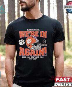 Clemson Tigers College Football Playoff We’re In Again Retro 2015 2024 t shirt