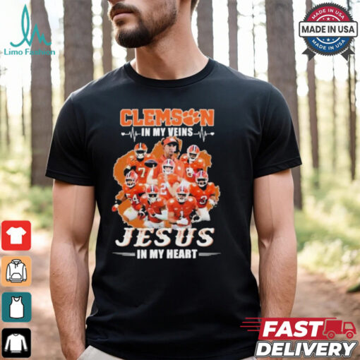 Clemson Tigers In My Veins Jesus In My Heart T shirt