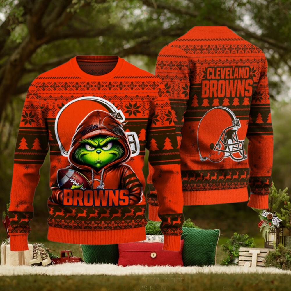 Cleveland Browns Christmas Grinch Knitted Sweater Cleveland Browns Christmas Grinch Knitted Sweater
