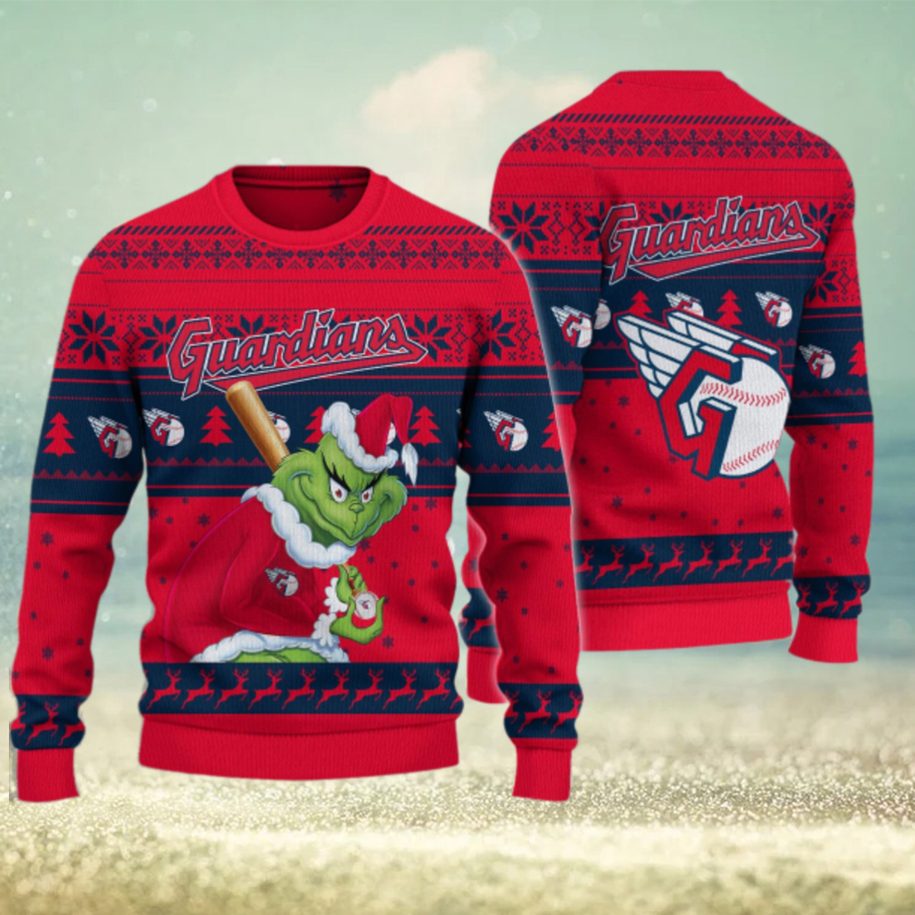 Cleveland Guardians Grinch Christmas Ugly Sweater Cleveland Guardians Grinch Christmas Ugly Sweater