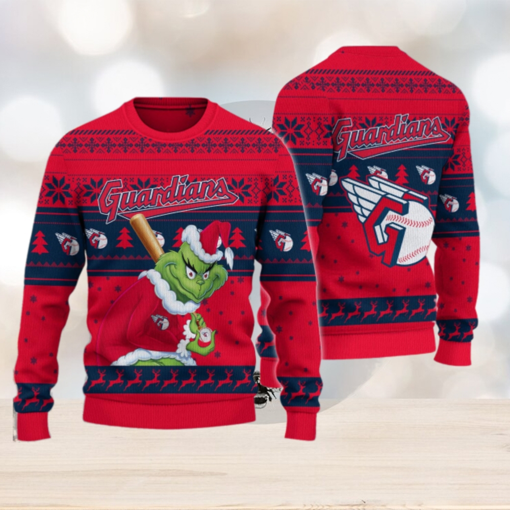 Cleveland Guardians Grinch Christmas Ugly Sweater Cleveland Guardians Grinch Christmas Ugly Sweater
