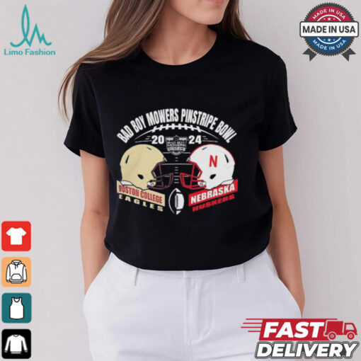 College Football Playoff Pinstripe Bowl 2024 Nebraska Cornhuskers Vs Boston College Eagles Match Up Helmet shirt