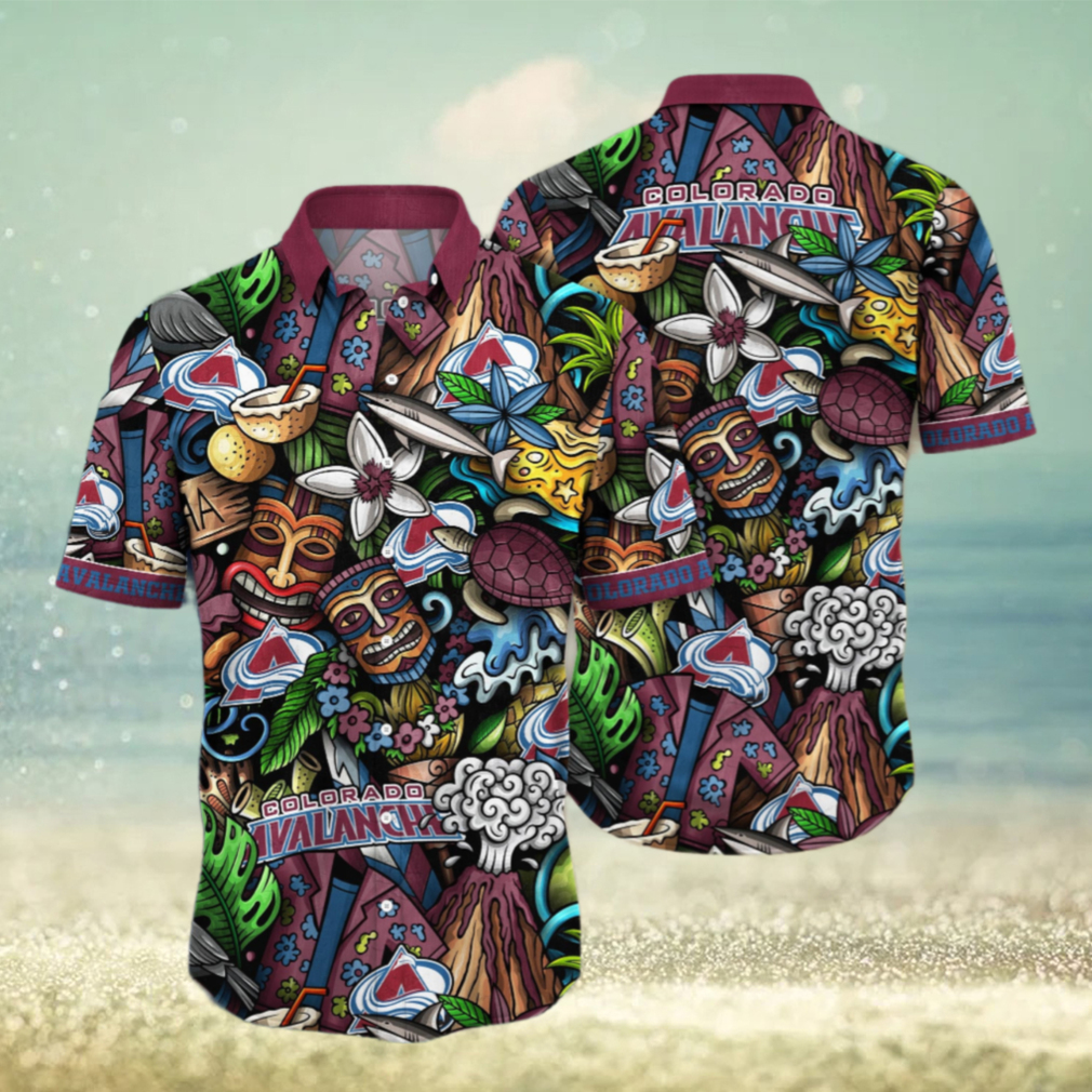 Colorado Avalanche Island Tiki Hawaiian Shirt Colorado Avalanche Island Tiki Hawaiian Shirt