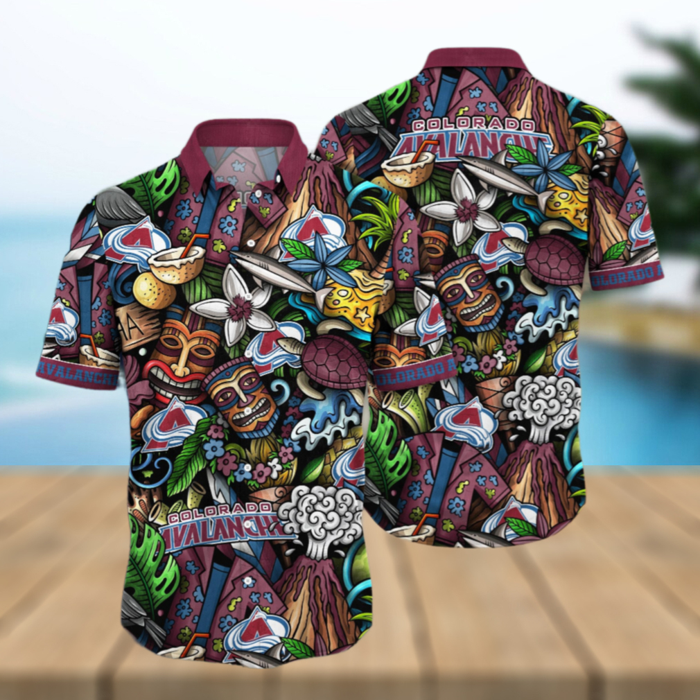 Colorado Avalanche Island Tiki Hawaiian Shirt Colorado Avalanche Island Tiki Hawaiian Shirt