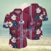 Colorado Avalanche Striped Floral Hawaiian Shirt