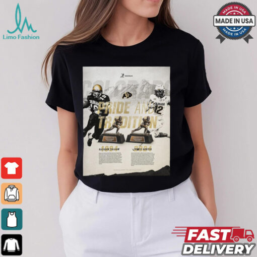 Colorado Buffaloes Pride And Tradition 1994 Rashaan Salaam And 2024 Travis Hunter Poster t shirt