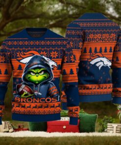 Denver Broncos Christmas Grinch Knitted Sweater