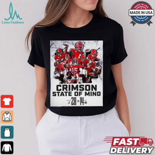 Final Alabama Crimson Tide 28 – 14 Auburn Tigers Crimson State Of Mind Poster t shirt