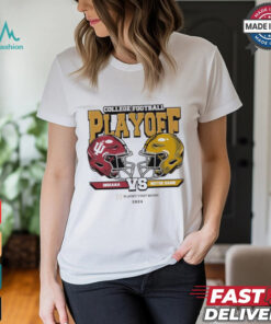 Indiana Hoosiers Vs Notre Dame Fighting Irish Helmet College Football Playoff 2025 First Round Head To Head t shirt