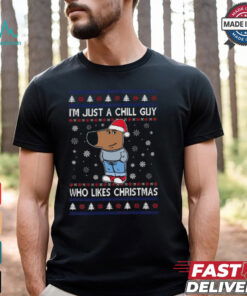 Just A Chill Guy Who Likes Christmas Funny Meme T Shirt