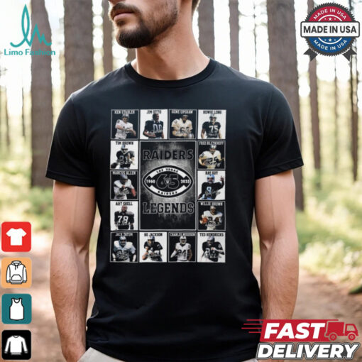 Las Vegas Raiders 1960 2025 Legends 65 Years Shirt