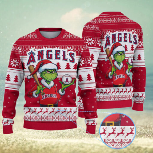 Los Angeles Angels Funny Grinch Christmas Sweater