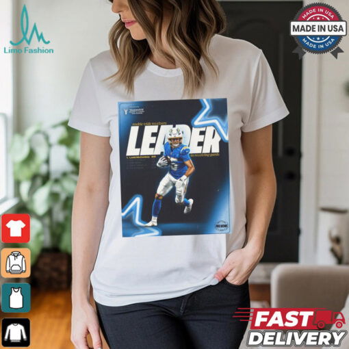 Los Angeles Chargers Ladd McConkey Rookie Wide Receivers Leader In Receiving Yards Poster t shirt