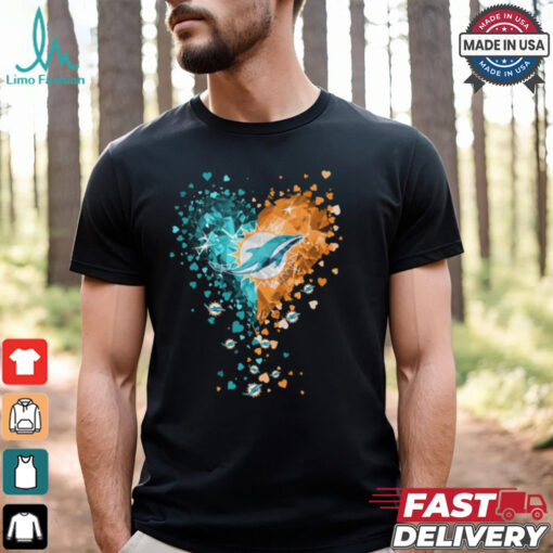 Miami Dolphins Crystal Heart Shirt