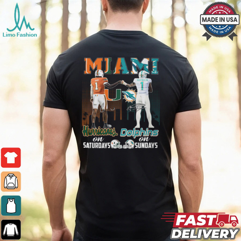 Miami Hurricaner Dolphins On Saturdays Shirt Miami Hurricaner Dolphins On Saturdays Shirt