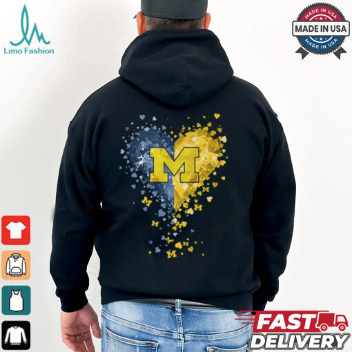 Michigan Wolverines Crystal Heart Shirt