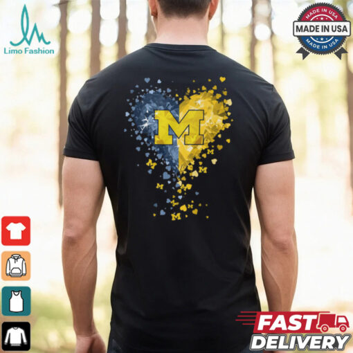 Michigan Wolverines Crystal Heart Shirt