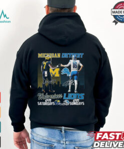 Michigan Wolverines On Saturdays And Detroit Lions On Sundays T Shirt