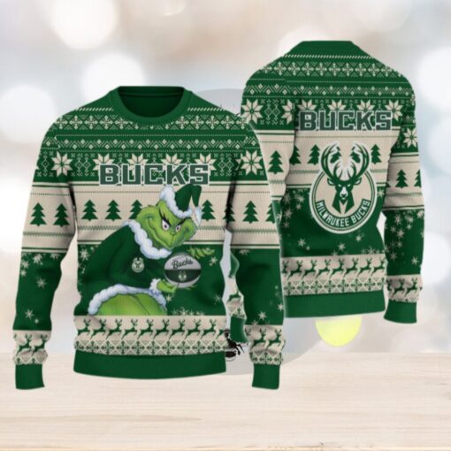 Milwaukee Bucks Grinch Christmas Ugly Sweater