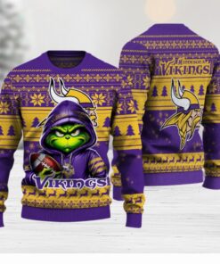 Minnesota Vikings Christmas Grinch Knitted Sweater