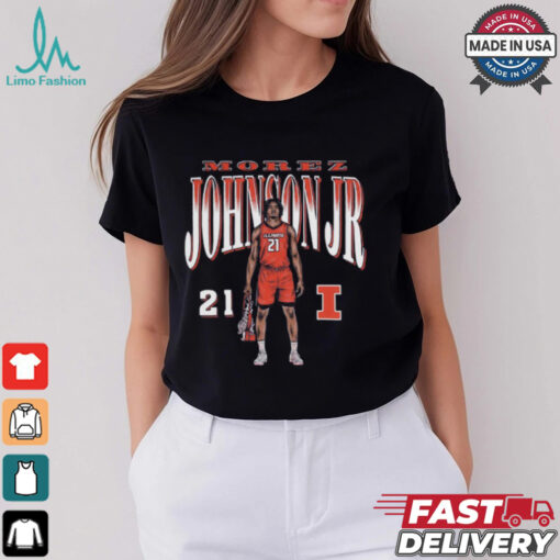 Morez Johnson Jr 21 T-Shirt - A bold and sporty T-shirt featuring the name and number of Morez Johnson Jr., ideal for fans who want to show their support for the rising basketball star in a stylish, athletic design.
