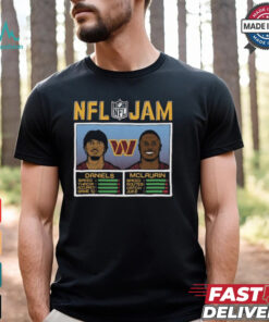NFL Jam Jayden Daniels And Terry McLaurin Washington Commanders Burgundy t shirt