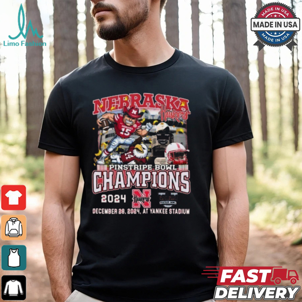 Nebraska Cornhuskers Mascot Pinstripe Bowl Champions 2024 Shirt Nebraska Cornhuskers Mascot Pinstripe Bowl Champions 2024 Shirt