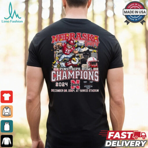 Nebraska Cornhuskers Mascot Pinstripe Bowl Champions 2024 Shirt