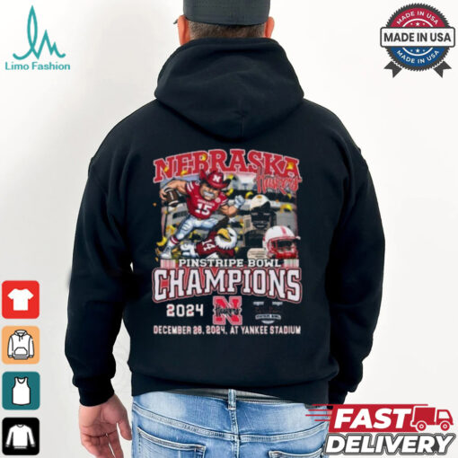 Nebraska Cornhuskers Mascot Pinstripe Bowl Champions 2024 Shirt