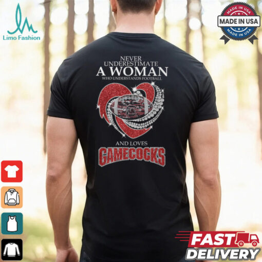 Never Underestimate A Woman Who Understands Football And Loves Gamecocks Shirt