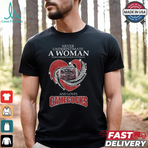 Never Underestimate A Woman Who Understands Football And Loves Gamecocks Shirt