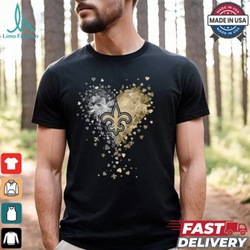 New Orleans Saints Crystal Heart Shirt