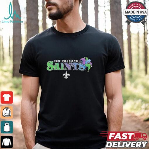New Orleans Saints Hometown Rushing Yards T-Shirt - A bold and sporty T-shirt celebrating the New Orleans Saints' rushing yards, perfect for fans of the team who want to show their pride and support for the homegrown talent in a stylish, game-day ready design.