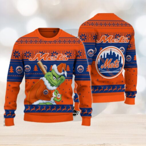 New York Mets Grinch Christmas Ugly Sweater