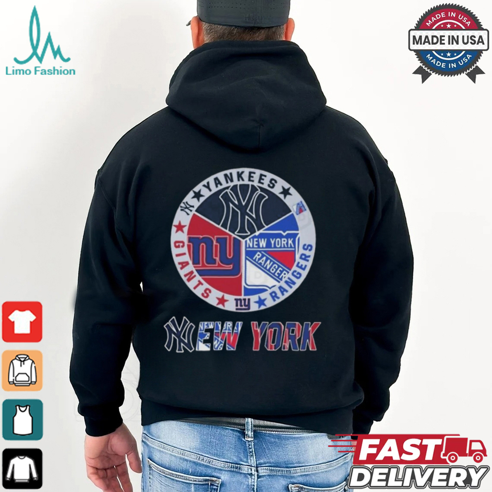 New York Yankees x New York Giants x New York Rangers Circle Logo Shirt New York Yankees x New York Giants x New York Rangers Circle Logo Shirt