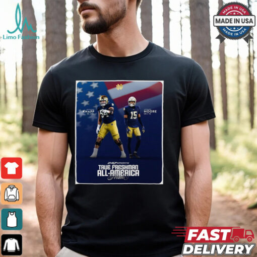 Notre Dame Fighting Irish Anthonie Knapp and Leonard Moore True Freshman All American 2024 Poster t shirt
