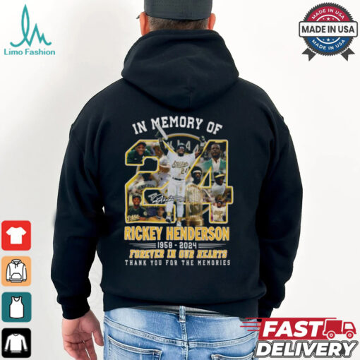 Oakland Athletics ‘In Memory of Rickey Henderson’ 1958 2024 Tribute T Shirt
