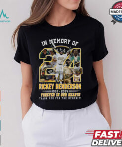 Oakland Athletics 'In Memory of Rickey Henderson' 1958 2024 Tribute T Shirt